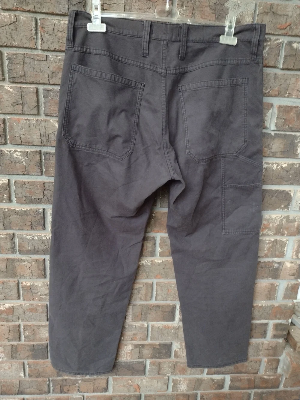 Madewell Pants Mens 35x31 DGray Canvas Relaxed Straight Double Knee Button fly